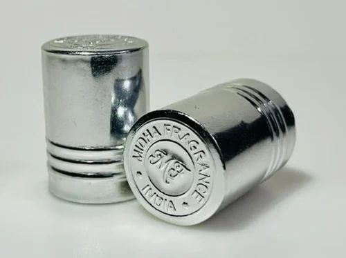 18mm Aluminium Silver Attar Bottle Logo Cap